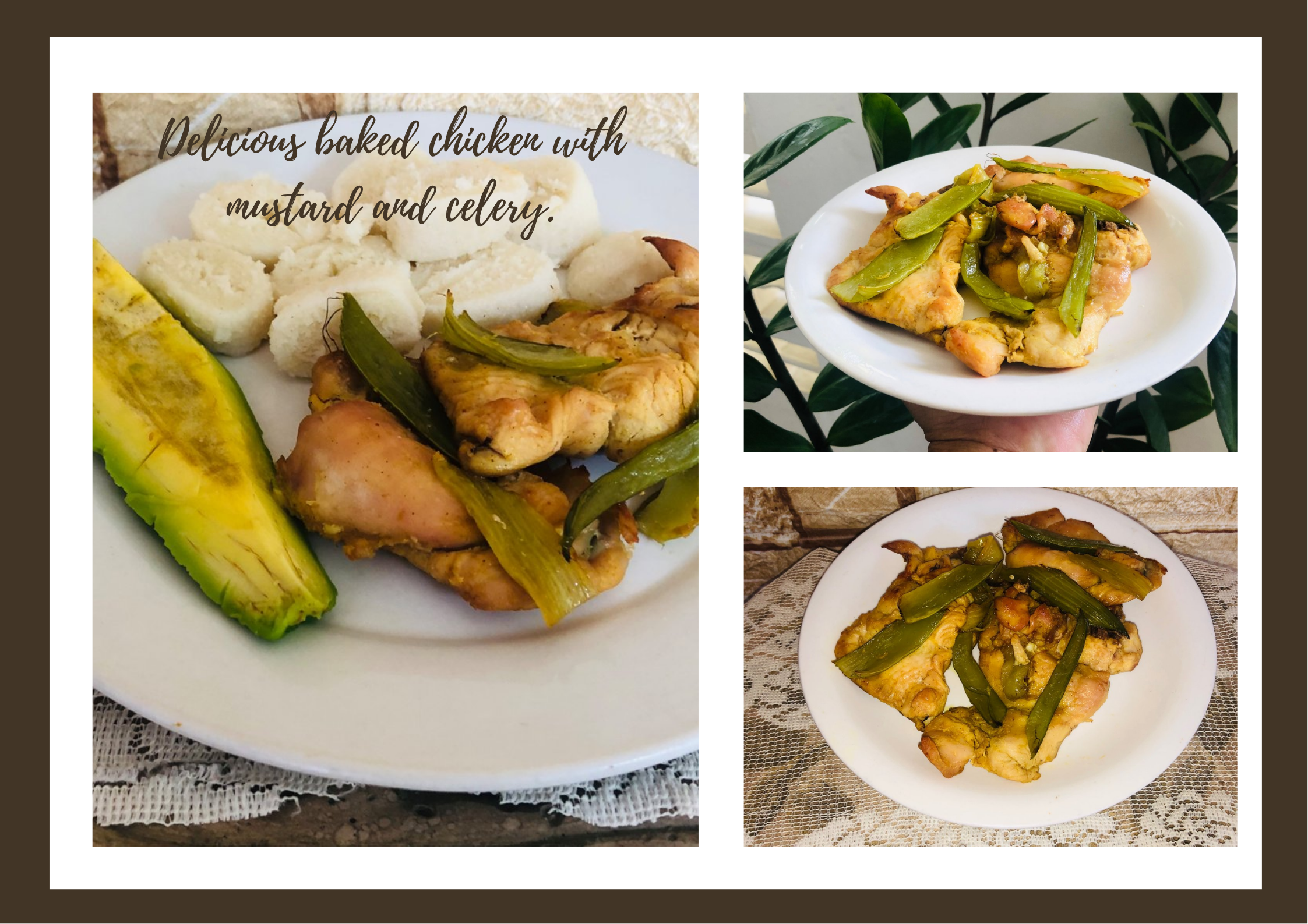 Delicious baked chicken with mustard and celer [Esp-Eng]