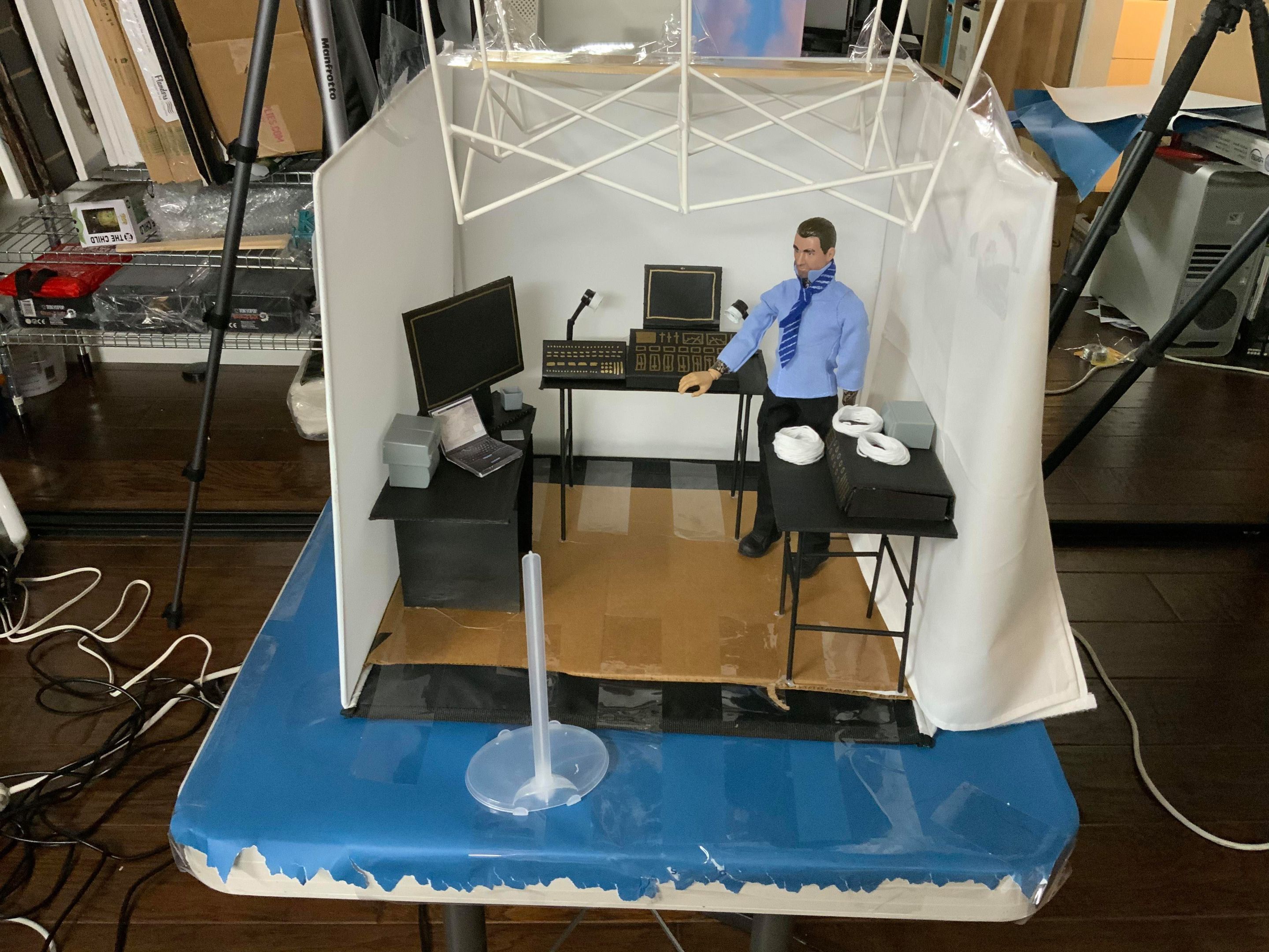 I made this tent roof from popsicle sticks. All for a 2 second scene!! 