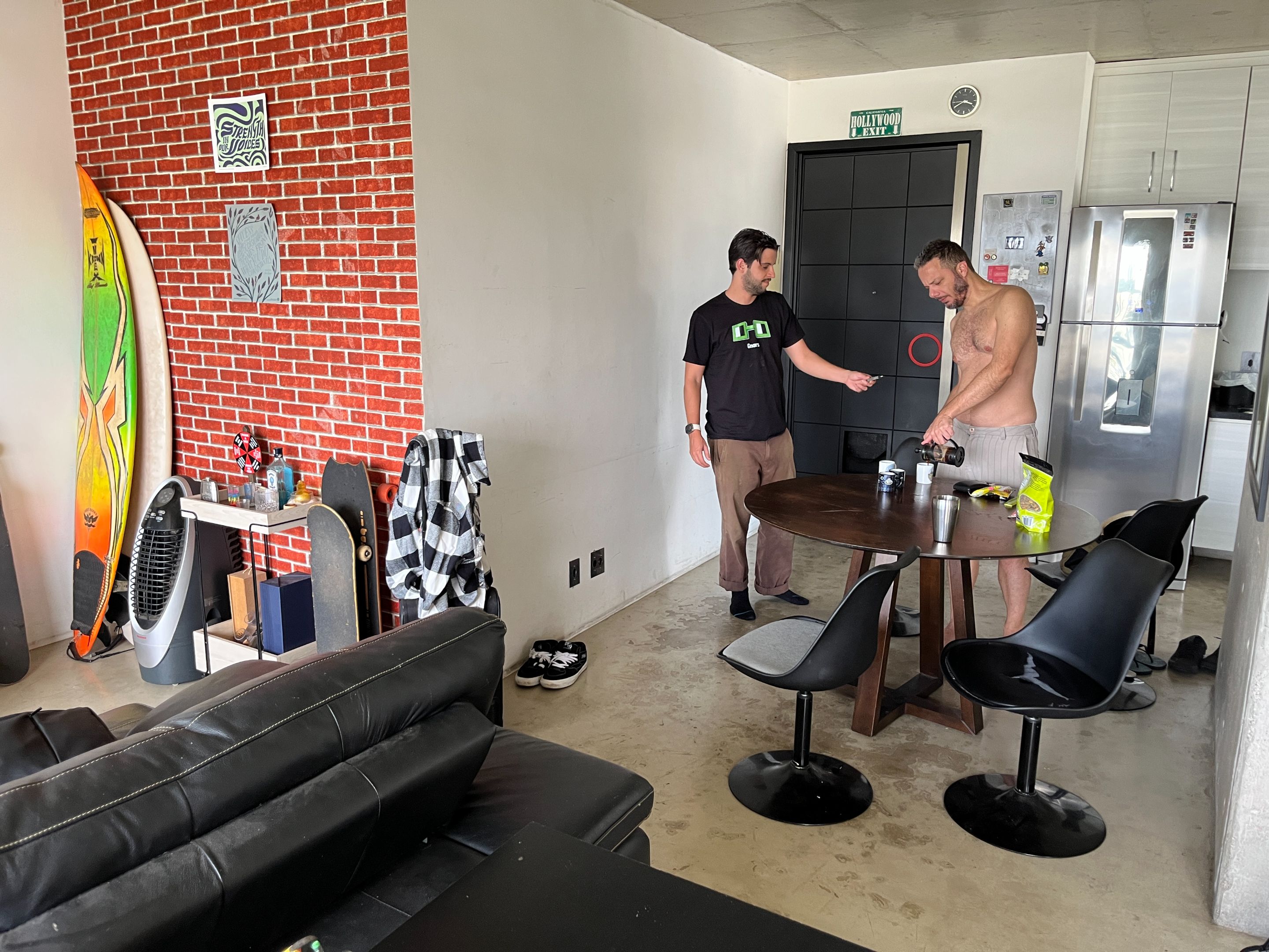 vaipraonde being the excellent host he is serving us morning coffee