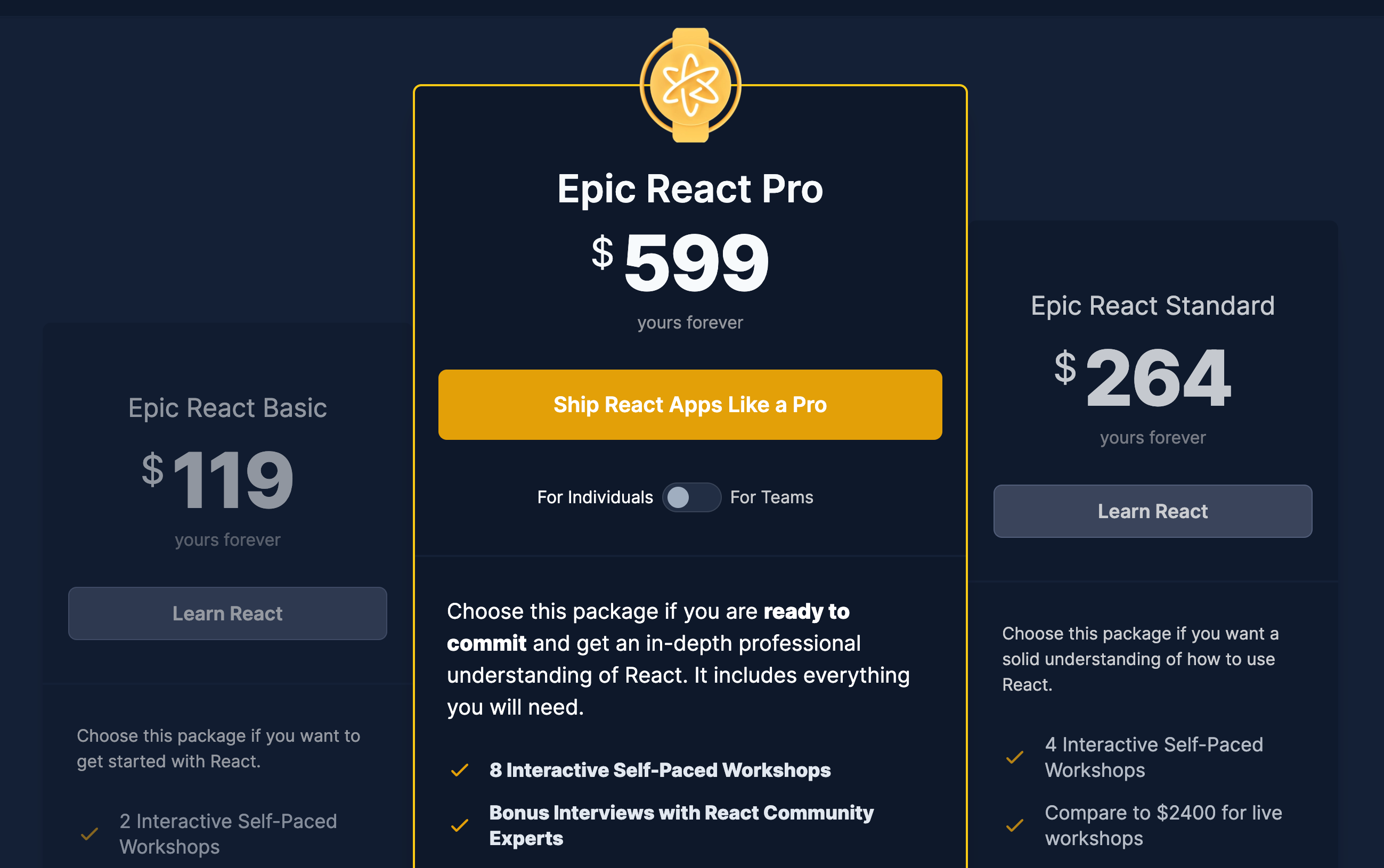 screenshot from Epic React