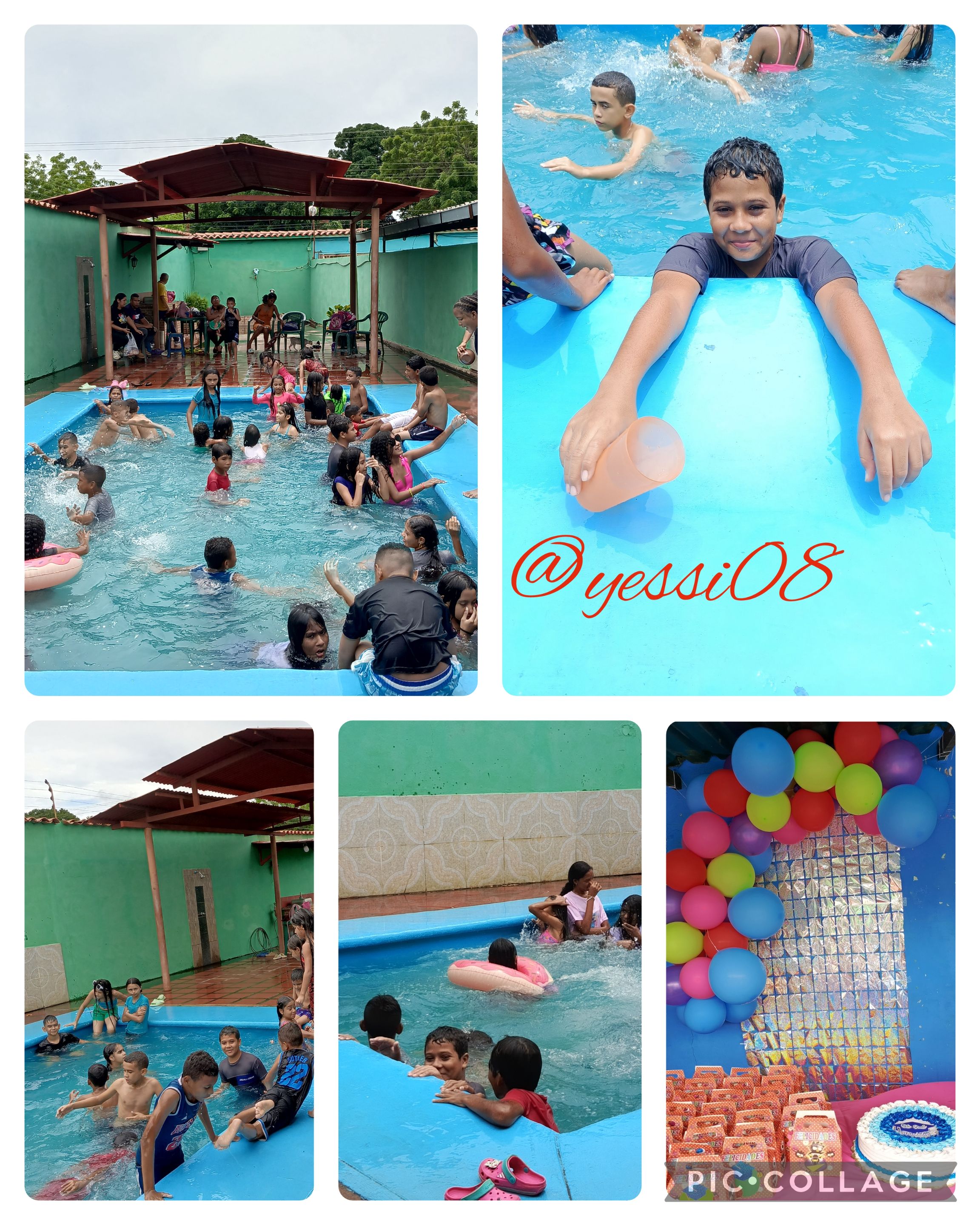 Esp/Eng Pool day 🌊 to celebrate my youngest son's promotion 😊.