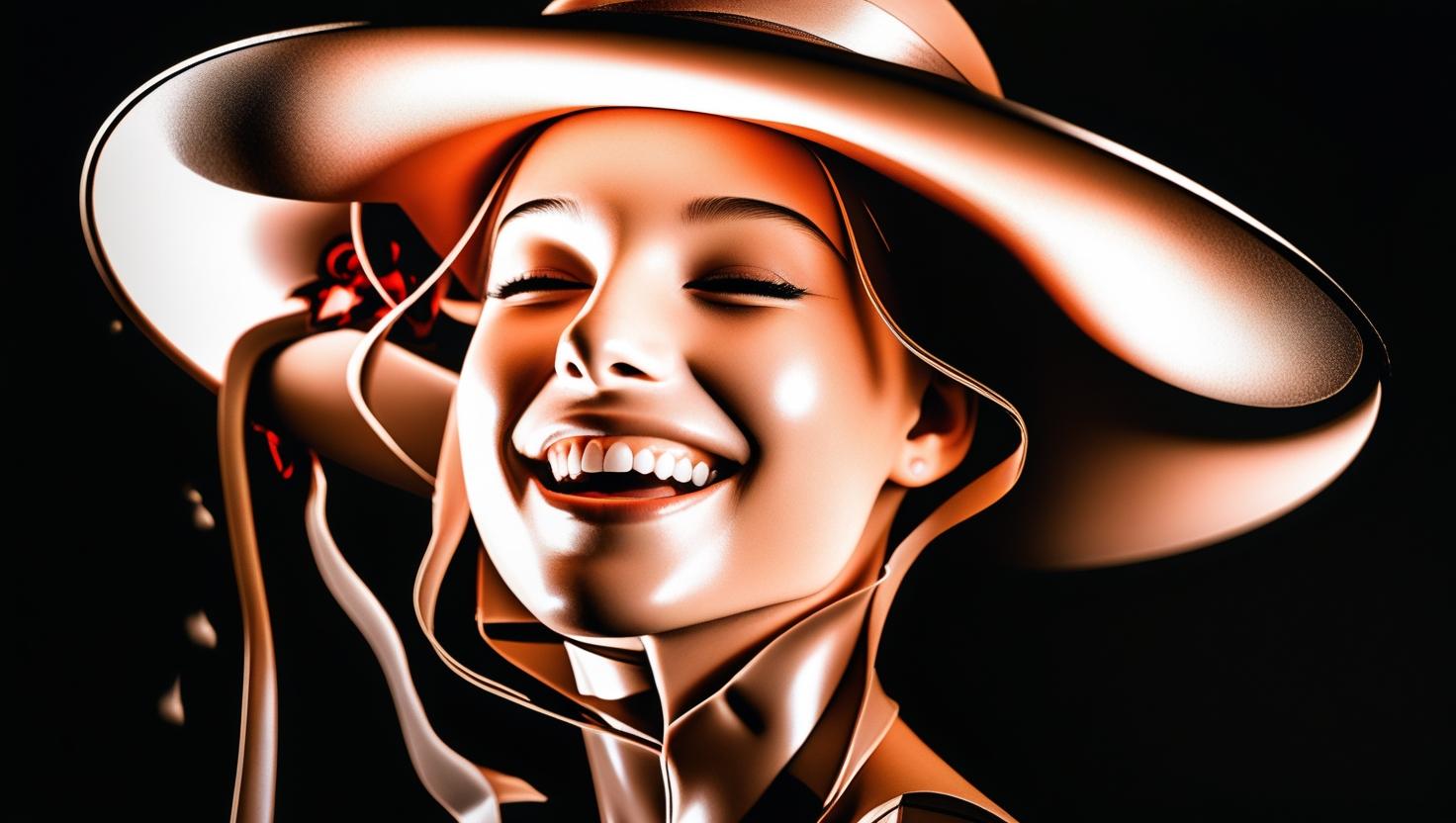 1.A beautiful young woman with a semi-realistic face,  wearing a simple elegant hat..jpg