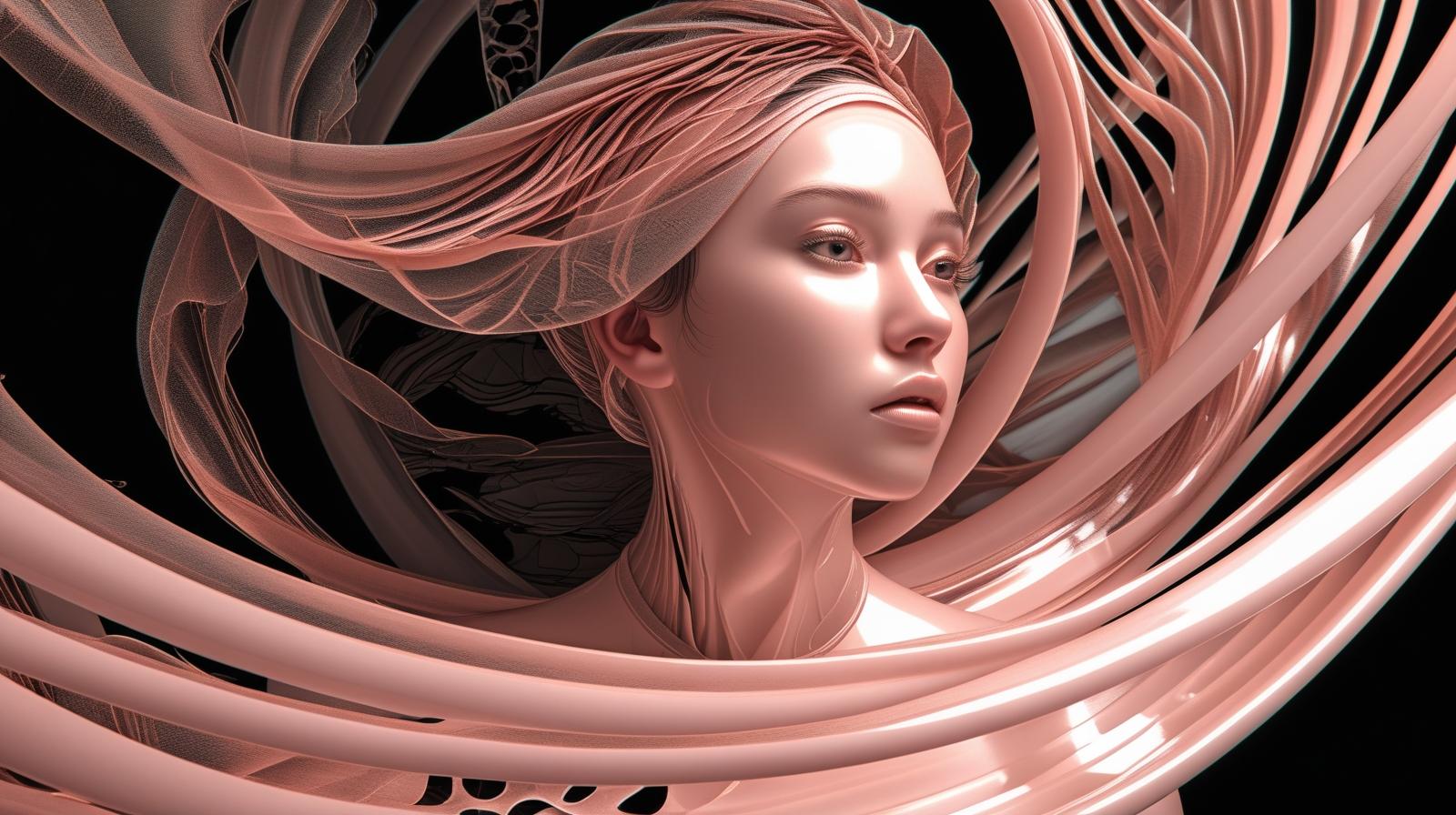 _A semi-realistic portrait of a young Eastern woman, surrounded by flowing silk ribbons gracefully wrapping around her, with soft lighting and natural skin tones. The atmosphere feels elegant, artistic, and dre (2).jpg